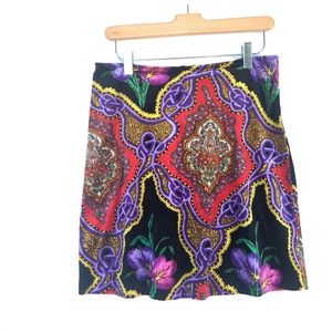 Vintage Betsey Johnson velvet mini-skirt, sz S